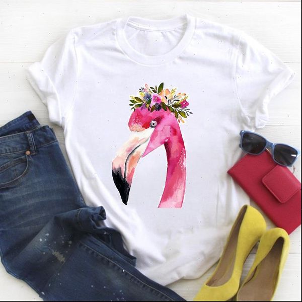 women womens t shirts flamingo flower cartoon 90s short sleeve print summer female tee ladies clothes graphic shirt, White
women womens t shirts flamingo flower cartoon 90s short sleeve print summer female tee ladies clothes graphic shirt, White
