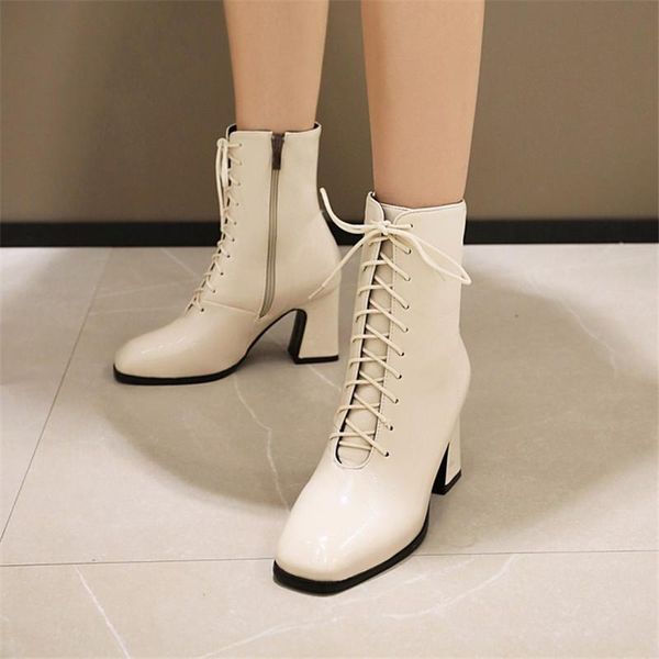 boots pxelena fashion block high heels ankle women square toe lace up 2021 autumn shoes daily career office plus size 34-44, Black
boots pxelena fashion block high heels ankle women square toe lace up 2021 autumn shoes daily career office plus size 34-44, Black