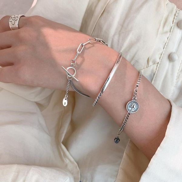 link, chain ins retro ot buckle avatar pendant bracelet for women couple trendy birthday party gift fine jewelry sab212, Black
link, chain ins retro ot buckle avatar pendant bracelet for women couple trendy birthday party gift fine jewelry sab212, Black