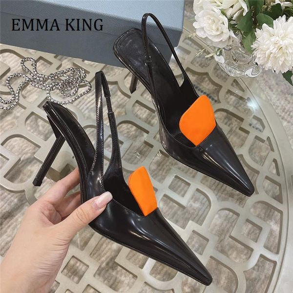 dress shoes women thin high heel pumps unique shiny leather slingback multicolor pointy toe 2021 spring summer runway, Black
dress shoes women thin high heel pumps unique shiny leather slingback multicolor pointy toe 2021 spring summer runway, Black