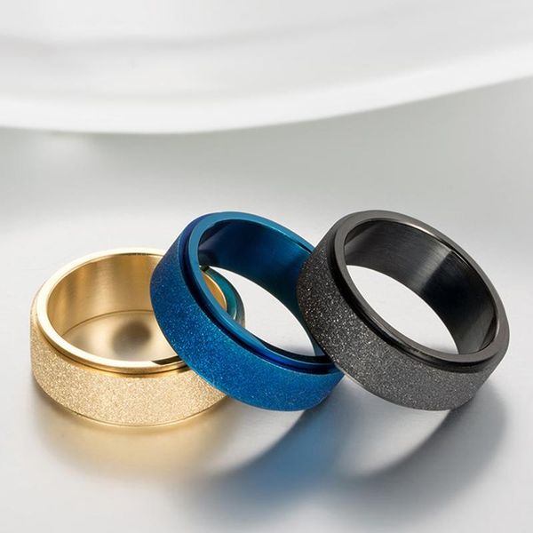 wedding rings gypsophila blue stainless steel ring fashion rotatable frosted gold charm simple black jewelry female accessories, Slivery;golden
wedding rings gypsophila blue stainless steel ring fashion rotatable frosted gold charm simple black jewelry female accessories, Slivery;golden