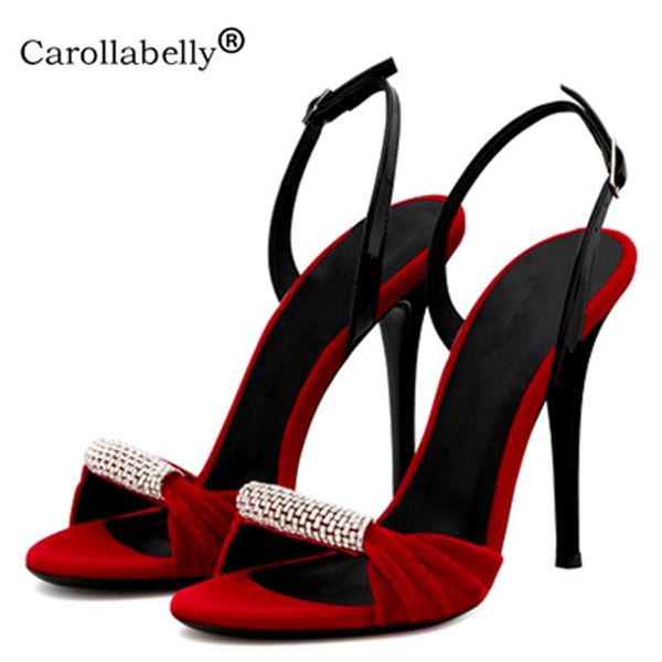 carollabelly velvet rhinestones knot high heel sandals with crystals shoes ankle strap lady party peep toe thin heels, Black
carollabelly velvet rhinestones knot high heel sandals with crystals shoes ankle strap lady party peep toe thin heels, Black