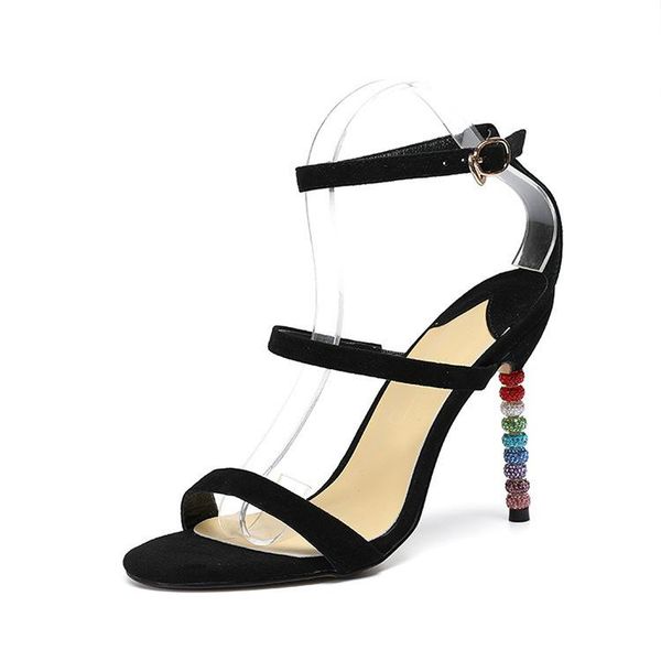 sheepskin high-heeled bead sandals strange heel sandalias buckles ultra-high with big yards for women's open-toedshoes dress shoes, Black
sheepskin high-heeled bead sandals strange heel sandalias buckles ultra-high with big yards for women's open-toedshoes dress shoes, Black