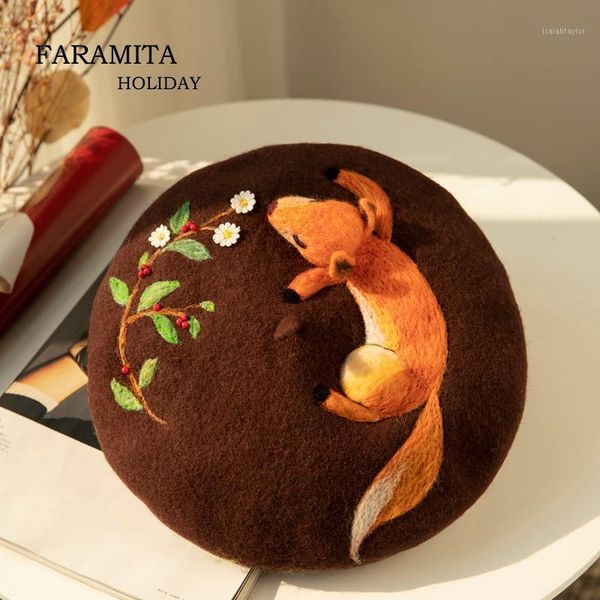 faramita holiday 3d little women forest vines branch bud cute kids painter hats wool felt handmade berets beret hat caps, Blue;gray
faramita holiday 3d little women forest vines branch bud cute kids painter hats wool felt handmade berets beret hat caps, Blue;gray