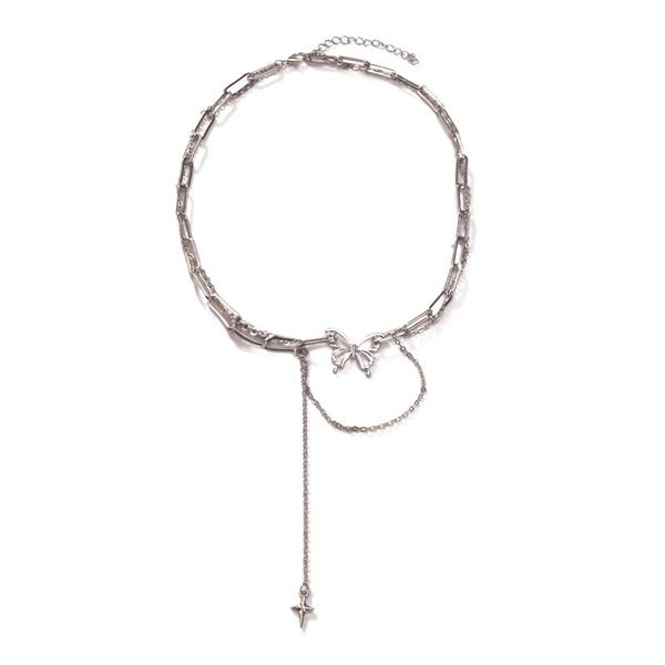 pendant necklaces 2021 hollow butterfly cross star punk link chain necklace choker clavicle girls jewelry, Silver
pendant necklaces 2021 hollow butterfly cross star punk link chain necklace choker clavicle girls jewelry, Silver