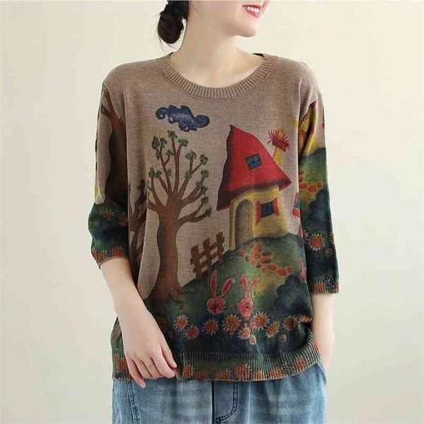 cotton knit sweater women's 201 spring and summer style loose plus size cartoon rabbit retro printing trend 210427, White;black
cotton knit sweater women's 201 spring and summer style loose plus size cartoon rabbit retro printing trend 210427, White;black