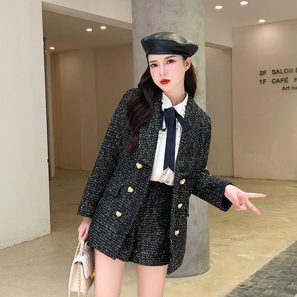 women's tracksuits sets winter double-breasted classic bright silk slim coat + shorts two-piece suits female, Gray
women's tracksuits sets winter double-breasted classic bright silk slim coat + shorts two-piece suits female, Gray
