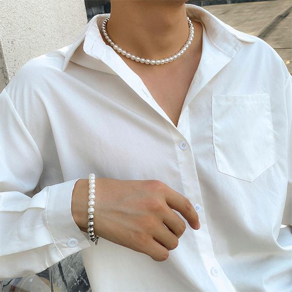 earrings & necklace lacteo steampunk asymmetric imitation pearl clavicle chain choker bracelet jewelry set for women fashion accessories, Silver
earrings & necklace lacteo steampunk asymmetric imitation pearl clavicle chain choker bracelet jewelry set for women fashion accessories, Silver