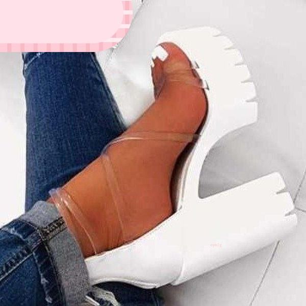 sandals open toe women platform chunky ultra high heel fashion see-through strap female shoes 2021 summe, Black
sandals open toe women platform chunky ultra high heel fashion see-through strap female shoes 2021 summe, Black