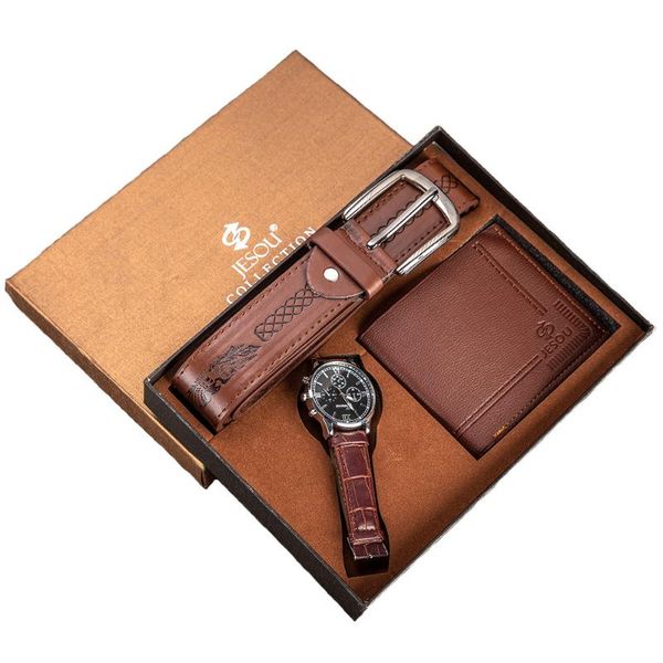 wristwatches men's gift set exquisite packaging watch + wallet belt foreign trade creative combination relojes para hombres, Slivery;brown
wristwatches men's gift set exquisite packaging watch + wallet belt foreign trade creative combination relojes para hombres, Slivery;brown