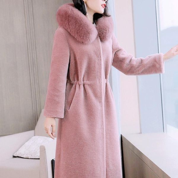 women's fur & faux real women winter warm jacket sheep shearling coat woolen overcoat abrigos mujer invierno 2021 8112-2 yy600, Black
women's fur & faux real women winter warm jacket sheep shearling coat woolen overcoat abrigos mujer invierno 2021 8112-2 yy600, Black