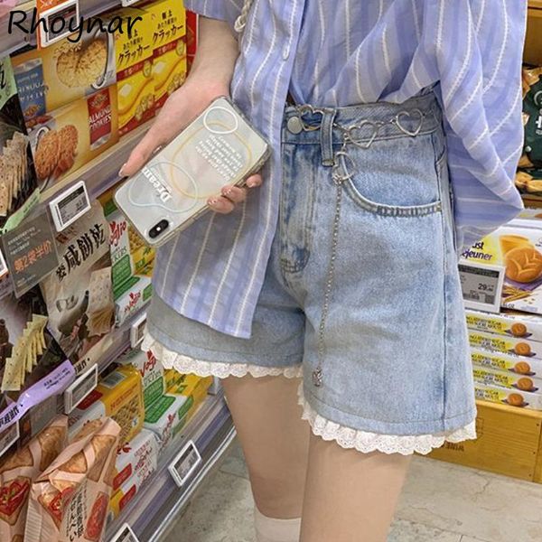 women's shorts women sweet cute lace patchwork vintage denim distressed summer high waist cowboy all-match preppy style kawaii, White;black
women's shorts women sweet cute lace patchwork vintage denim distressed summer high waist cowboy all-match preppy style kawaii, White;black