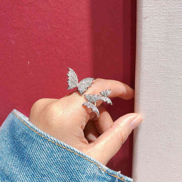 Ring Ins Same Super Fairy Three-dimensional Butterfly Female Japanese Light Luxury Flash Diamond Micro Set Zircon Open Food, Silver
Ring Ins Same Super Fairy Three-dimensional Butterfly Female Japanese Light Luxury Flash Diamond Micro Set Zircon Open Food, Silver