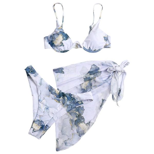 one-piece suits 3pcs swimsuit set women marble print underwire bikini with sarong cover up dropship
one-piece suits 3pcs swimsuit set women marble print underwire bikini with sarong cover up dropship