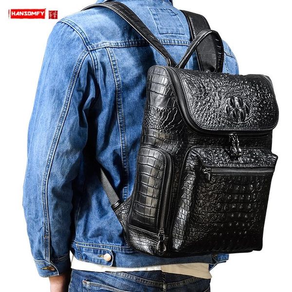backpack genuine leather men's crocodile pattern shoulder bag cowhide travel male student schoolbag backpacks
backpack genuine leather men's crocodile pattern shoulder bag cowhide travel male student schoolbag backpacks