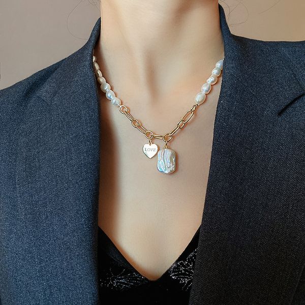 jewelry pendants beaded necklaces real gold plating stitching pearl love letter necklace dongdaemun korea fashion temperament pendant female, Silver
jewelry pendants beaded necklaces real gold plating stitching pearl love letter necklace dongdaemun korea fashion temperament pendant female, Silver