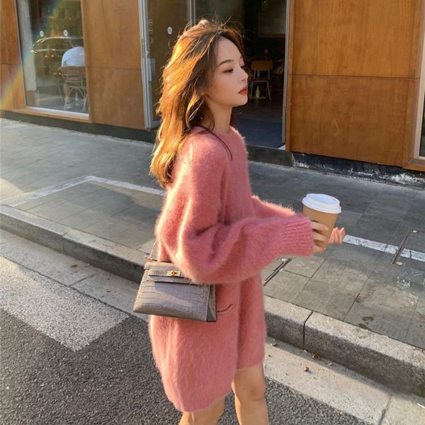 women's sweaters 2021 arrival mink velvet pullover sweater women loose wear natural wool cashmere dress wsr773, White;black
women's sweaters 2021 arrival mink velvet pullover sweater women loose wear natural wool cashmere dress wsr773, White;black