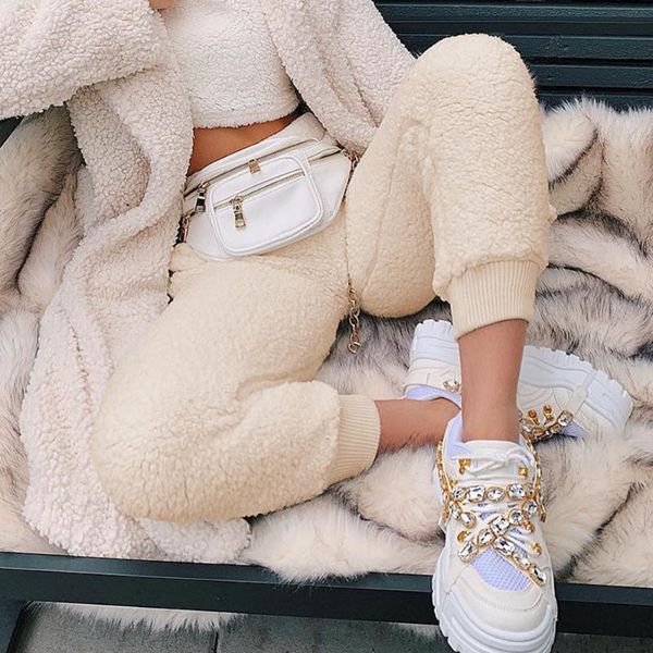 women's pants & capris casual women thick fleece fuzzy lambs woolen fur plush warm harem high waist loose furry sweatpants pantalones, Black;white
women's pants & capris casual women thick fleece fuzzy lambs woolen fur plush warm harem high waist loose furry sweatpants pantalones, Black;white