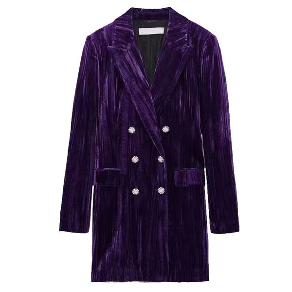 winter women diamond -studded btton female double breasted purple long suit jacket 210520, White;black
winter women diamond -studded btton female double breasted purple long suit jacket 210520, White;black