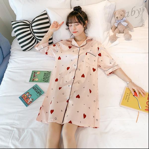 silk nightgown summer women sleepwear sleepshirt long print young girl middle sleeve outwear ladies party nightdress, Black;red
silk nightgown summer women sleepwear sleepshirt long print young girl middle sleeve outwear ladies party nightdress, Black;red