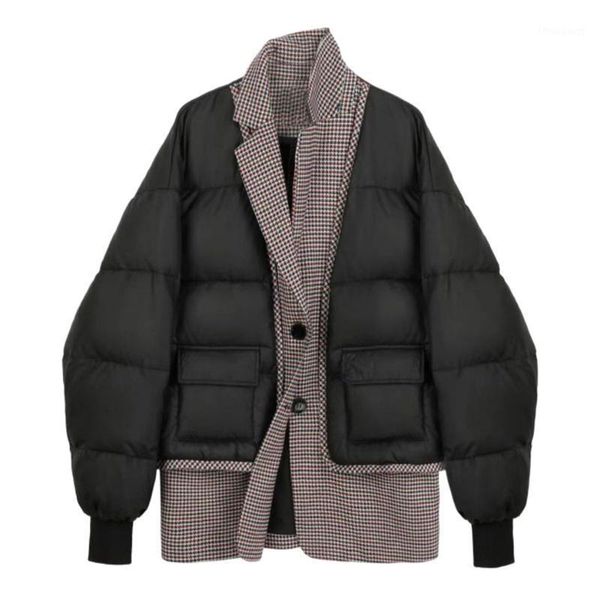 winter fashion bubble coats women's cotton padded jacket short denim female check plaid patchwork blazer coat jackets, Black;brown
winter fashion bubble coats women's cotton padded jacket short denim female check plaid patchwork blazer coat jackets, Black;brown