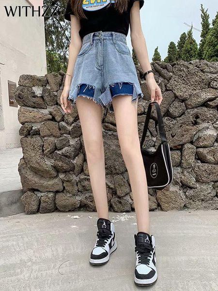 women's jeans withzz summer high-rise female plus size casual hole ripped denim shorts, Blue
women's jeans withzz summer high-rise female plus size casual hole ripped denim shorts, Blue