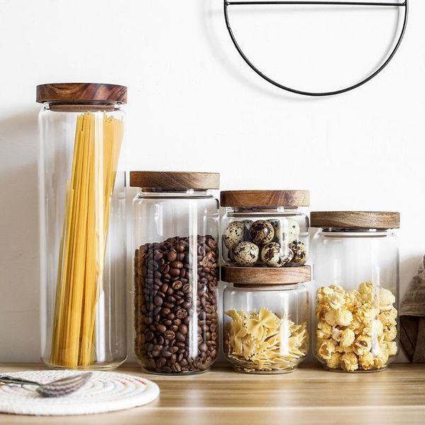 storage bottles & jars 320-1800ml kitchen transparent glass sealed jar with wooden lid household moisture-proof tea food coffee
storage bottles & jars 320-1800ml kitchen transparent glass sealed jar with wooden lid household moisture-proof tea food coffee
