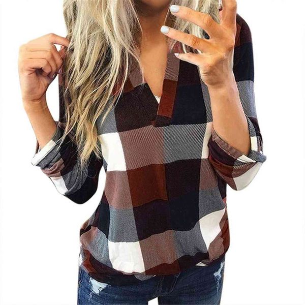 plaid print women blouses v-neck autumn shirts all-match long sleeve loose casual harajuku female 6 colors chic slim new #f x0521, White
plaid print women blouses v-neck autumn shirts all-match long sleeve loose casual harajuku female 6 colors chic slim new #f x0521, White