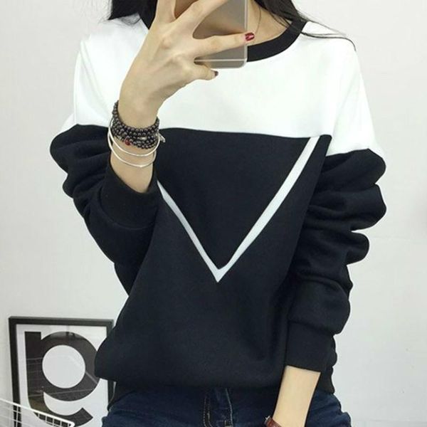 women's hoodies & sweatshirts winter fashion black and white spell color patchwork women v pattern pullover sweatshirt female tracksuit
women's hoodies & sweatshirts winter fashion black and white spell color patchwork women v pattern pullover sweatshirt female tracksuit