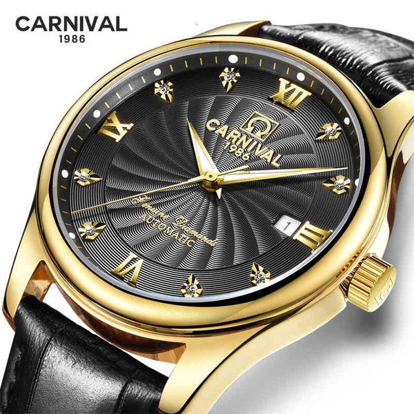 carnival automatic mechanical watches men sports watches waterproof relogio masculino 2021 new, Slivery;brown
carnival automatic mechanical watches men sports watches waterproof relogio masculino 2021 new, Slivery;brown