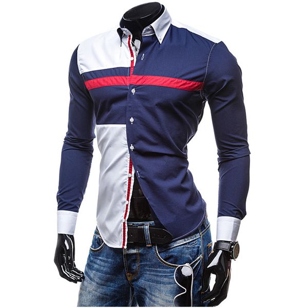 men's casual shirts fashion spring autumn contrast three color patchwork wedding stitching leisure shirts men lp35, White;black
men's casual shirts fashion spring autumn contrast three color patchwork wedding stitching leisure shirts men lp35, White;black