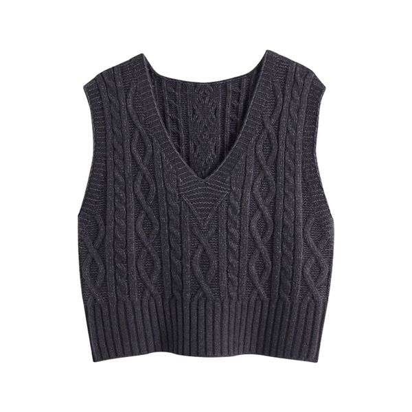 puwd vinatge woman grey v neck crochet vest spring fashion ladies soft knitted tank female casual sleeveless knitwear 210522, Black;white
puwd vinatge woman grey v neck crochet vest spring fashion ladies soft knitted tank female casual sleeveless knitwear 210522, Black;white