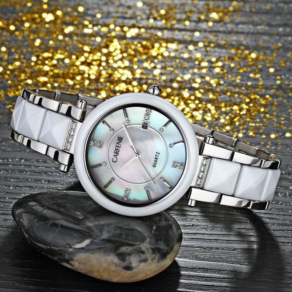 wristwatches carfenie women watches white ceramic diamond ladies watch gift sapphire quartz wristwatch relogios femininos clock, Slivery;brown
wristwatches carfenie women watches white ceramic diamond ladies watch gift sapphire quartz wristwatch relogios femininos clock, Slivery;brown
