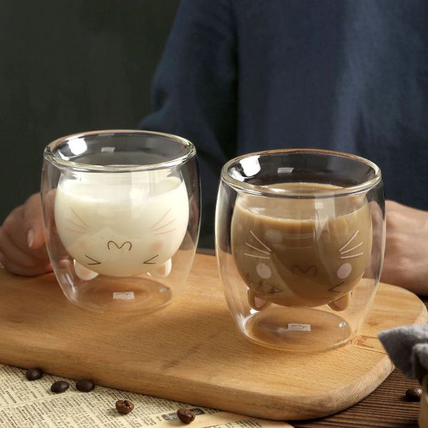 straight cartoon double layer juice glass coffee cup gift cat bear 
straight cartoon double layer juice glass coffee cup gift cat bear