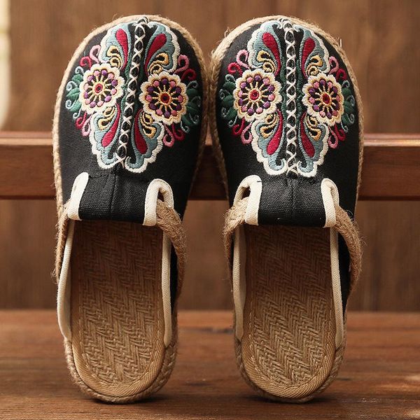 slippers women cloth shoes woman fashion ancient customs comfortable home slipper canvas rope chinese embroidery, Black
slippers women cloth shoes woman fashion ancient customs comfortable home slipper canvas rope chinese embroidery, Black