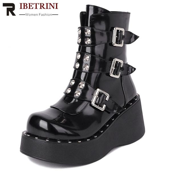 boots ladies platform wedges ankle women buckle desgin rivet goth punk shoes woman 2021 lulury brand comfortable, Black
boots ladies platform wedges ankle women buckle desgin rivet goth punk shoes woman 2021 lulury brand comfortable, Black