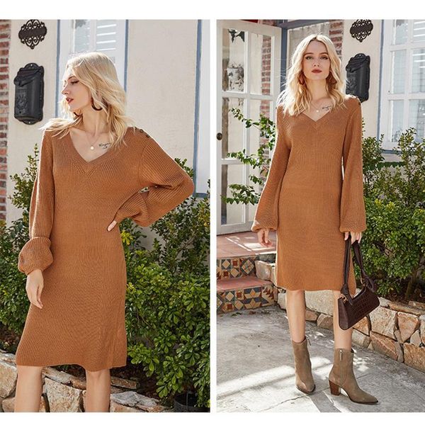 women vintage slim v-neck long sweater dress full sleeve warm pullover knitted female 2021 winter vestidos casual dresses, Black;gray
women vintage slim v-neck long sweater dress full sleeve warm pullover knitted female 2021 winter vestidos casual dresses, Black;gray