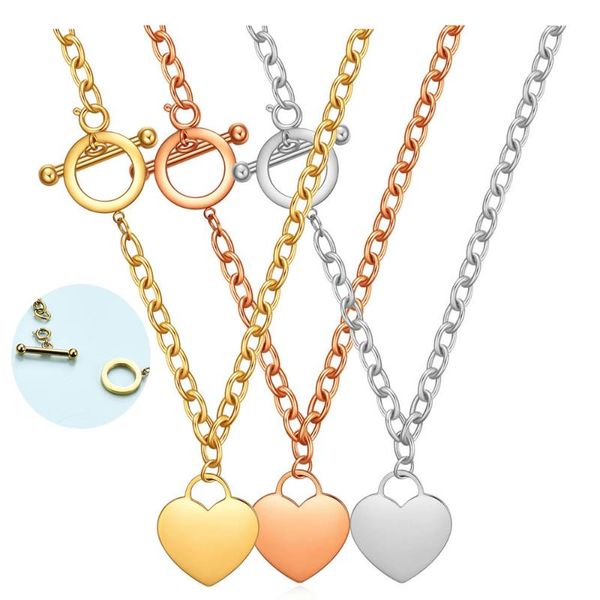 pendant necklaces women caution necklace gold steel rose geometric love retro jewelry, Silver 
pendant necklaces women caution necklace gold steel rose geometric love retro jewelry, Silver