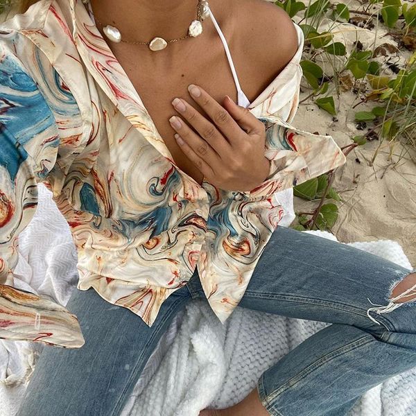 women's blouses & shirts women fashion autumn shirt lady long sleeve blouse turn-down collar button design floral print casual office, White
women's blouses & shirts women fashion autumn shirt lady long sleeve blouse turn-down collar button design floral print casual office, White