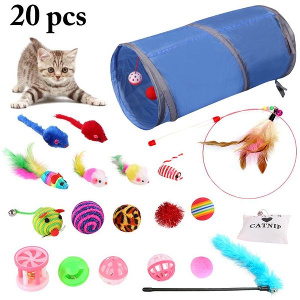 cat toy 20pcs/set pet kit collapsible tunnel fun bell feather mice shape kitten dog interactive play supplies toys
cat toy 20pcs/set pet kit collapsible tunnel fun bell feather mice shape kitten dog interactive play supplies toys
