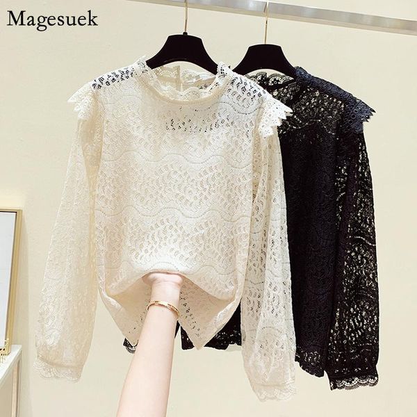 women's blouses & shirts 2021 long sleeve for women fashion autumn hollow out lace black shirt korean vintage office blusa 11602, White
women's blouses & shirts 2021 long sleeve for women fashion autumn hollow out lace black shirt korean vintage office blusa 11602, White