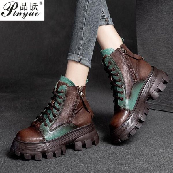 boots genuine leather shoes zip round toe wedges retro mixed colors platform short women ankle winter, Black
boots genuine leather shoes zip round toe wedges retro mixed colors platform short women ankle winter, Black