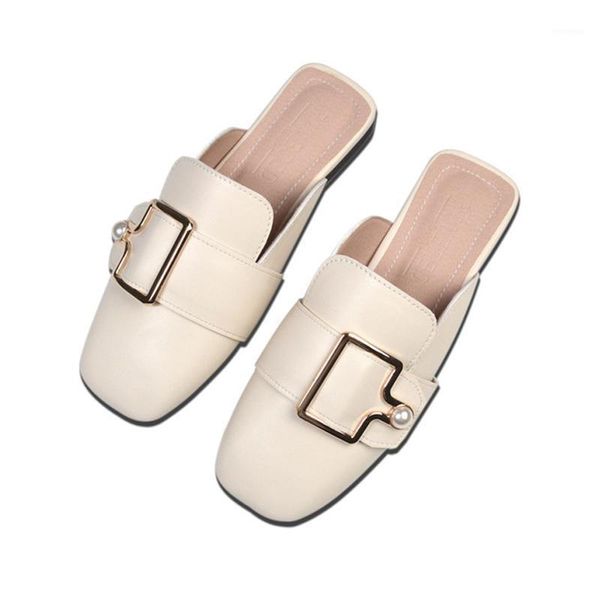 slippers women's spring lazy fashion ladies leather pearl metal buckle low heel sandals big size 32-43 female women mules shoes1, Black
slippers women's spring lazy fashion ladies leather pearl metal buckle low heel sandals big size 32-43 female women mules shoes1, Black