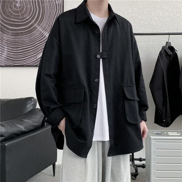 men's casual shirts long sleeve solid 2021 fashion woman oversize male clothing streetwear, White;black
men's casual shirts long sleeve solid 2021 fashion woman oversize male clothing streetwear, White;black