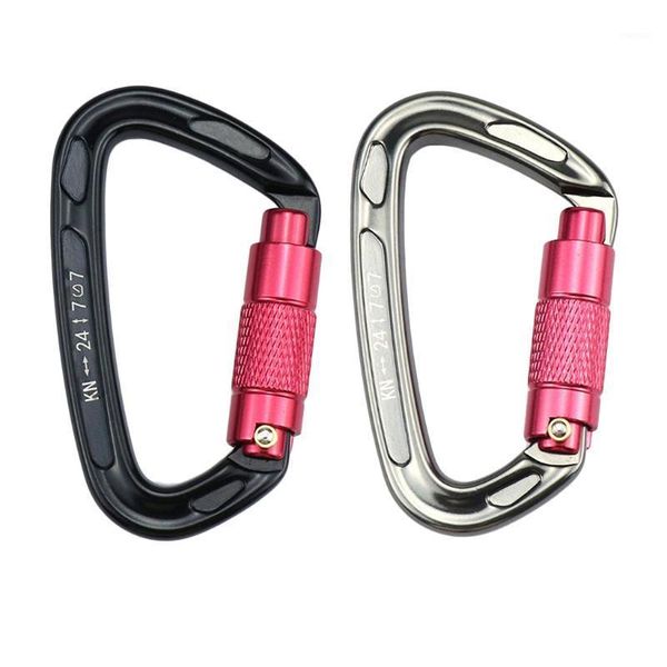 cords, slings and webbing twistlock carabiner 24kn d shape spring-loaded gate aluminum for camping fishing hiking traveling climbing1
