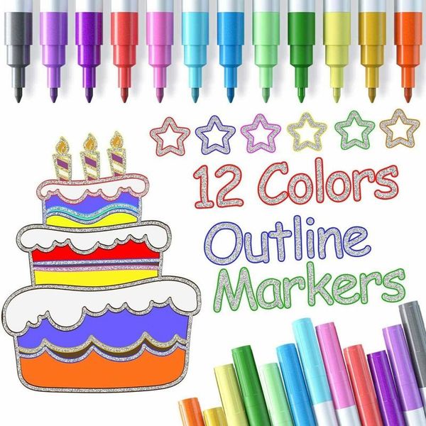 highlighters 12 colors outline markers flash candy color pen plastic highlight childen kids arts drawing graffiti highlighter pens kit, Black;red
highlighters 12 colors outline markers flash candy color pen plastic highlight childen kids arts drawing graffiti highlighter pens kit, Black;red