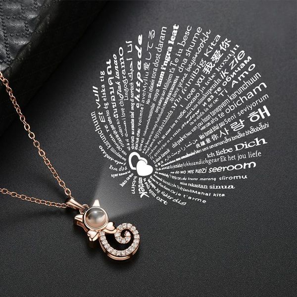 pendant necklaces 2021 fashion arrival gold 100 languages i love you projection necklace valentine's day gifts for girls, Silver
pendant necklaces 2021 fashion arrival gold 100 languages i love you projection necklace valentine's day gifts for girls, Silver
