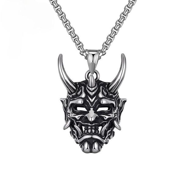 pendant necklaces men's metal skull mask retro punk style fashion domineering necklace jewelry gift, Silver 
pendant necklaces men's metal skull mask retro punk style fashion domineering necklace jewelry gift, Silver