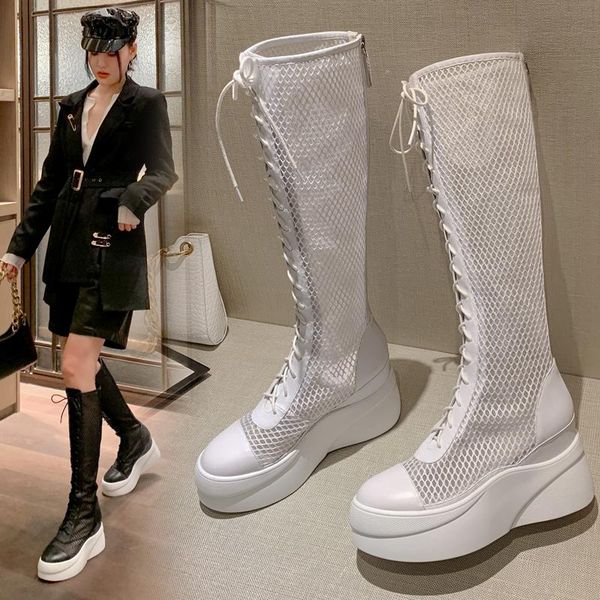 boots 2021 summer cool hollow mesh high-heeled platform long white casual knight botas mujer sandals female shoes woman, Black
boots 2021 summer cool hollow mesh high-heeled platform long white casual knight botas mujer sandals female shoes woman, Black