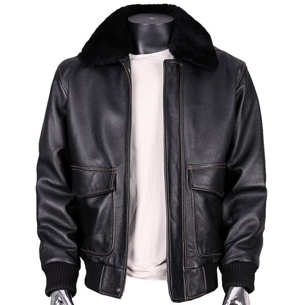 men's leather & faux 2021 black military style g1 pilot jacket europe size xxl genuine natural cowhide winter thick warm loose aviation
men's leather & faux 2021 black military style g1 pilot jacket europe size xxl genuine natural cowhide winter thick warm loose aviation